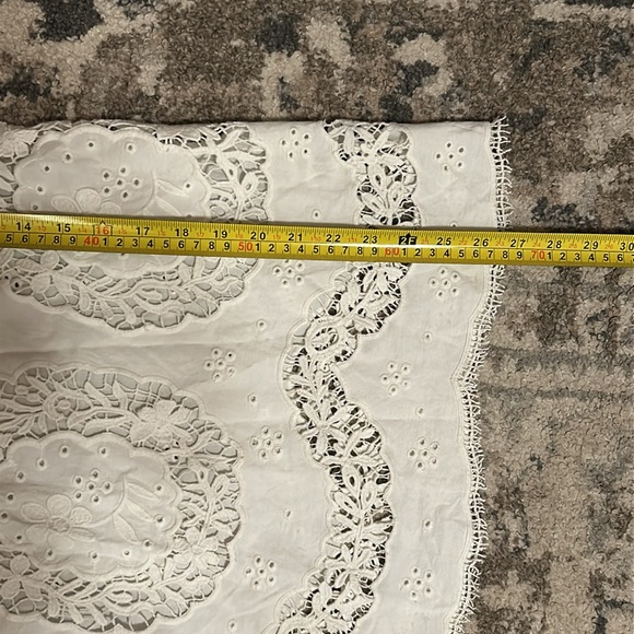 Sundance Top Embroidered Eyelet White Long Sleeve Tassle Tie Boho Blouse Medium - Picture 11 of 11